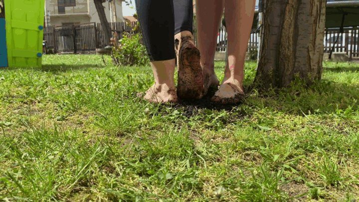 Pretty Dirty Foot Girls - FOOTSIE IN THE MUD - MP4 HD