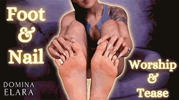 Domina Elara - Shiny Foot and Long Finger Nail Tease