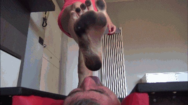 Divine Goddess Gabriella - GABRIELLA - Don't turn your face! - EXTREME dirty feet licking, face stomping - Final with SOAP on tongue! (INSANE CLIP!)