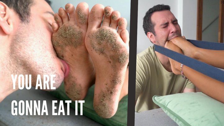 Mistress Enola Fetish - Dirty Foot cleaning gone WRONG - Slave eating the dirt and foot gagging as punishment (FullHD)