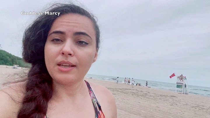 Goddess Marcy - worship my dirty feet on the beach
