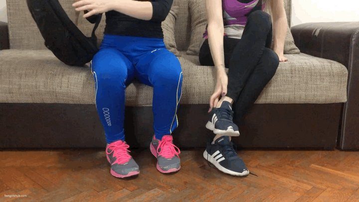 Dollhouse Studio - TWO GIRLS WITH SWEATY FEET GETTING FUNGUS AFTER GYM SMELLY ATHLETES FOOT - MP4 Mobile Version