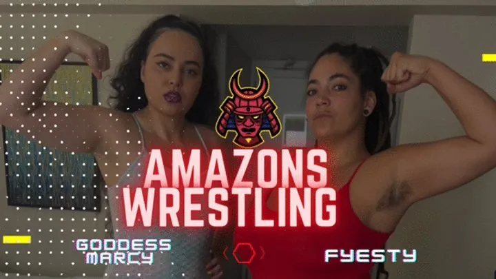 Goddess Marcy - AMAZONS WRESTLING: Goddess Marcy vs Fiesty