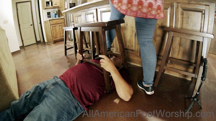 All American Foot Worship - Barstool foot rest
