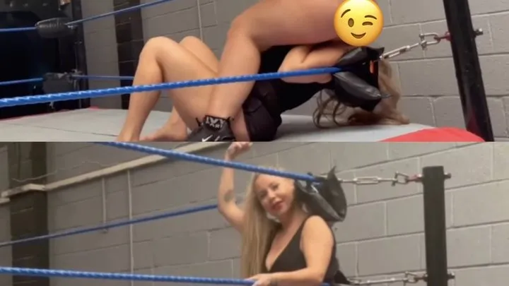 Nadia Sapphire - fantasy wrestling stinkface match barefoot