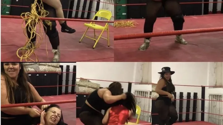 Nadia Sapphire - hardcore female wrestling tie up weapons