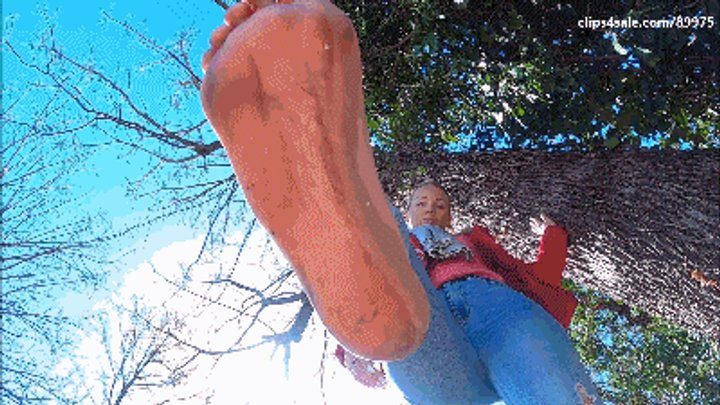 Divine Goddess Gabriella - GABRIELLA - Custom clip - OUTDOOR Dirty feet licking, face stomping (POV and giantess style)