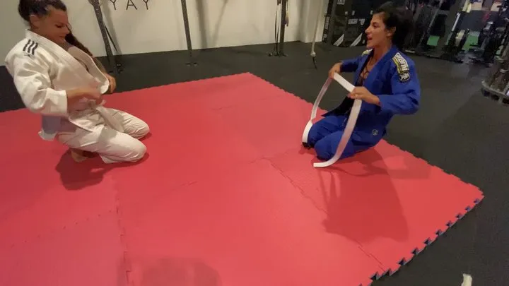 Protein Wrestling - Bianca Blance vs Dolly in a competitive GI Strip off