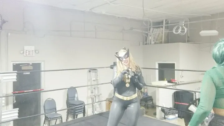 Pandemic Pro Wrestling - She Hulk Piledrives Catwoman