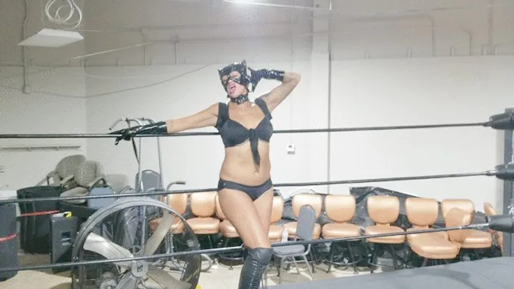 Pandemic Pro Wrestling - The Brat Attacks Catwoman's Belly!