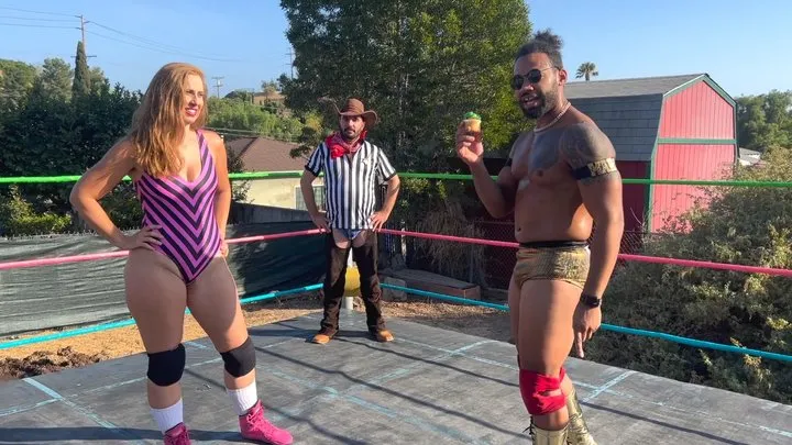 Butt Wrestling Inc - Money Mike vs Beckie Wreckie: Cupcake Match