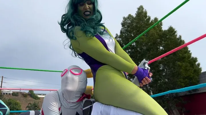 Butt Wrestling Inc - She Hulk Dominates Spidey Gwen