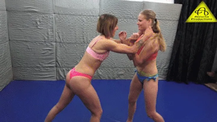 Antschas Wrestling And Fetish Store - Andy vs Samantha competitive female wrestling