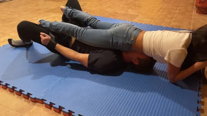 Mean Asian Wife Facesitting - Agressive And Brutal Belly Smother In Jeans (Custom Video)