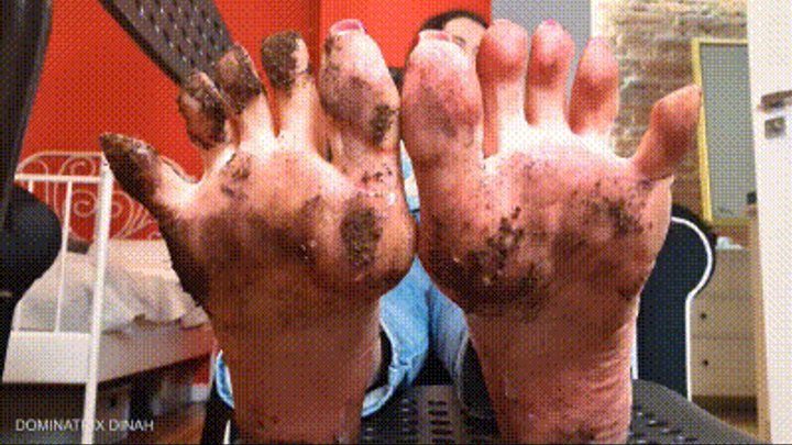 Dominatrix Dinah - Personal - I am home, and I have dirty feet, who is going to clean them?
