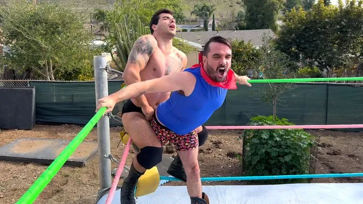 Butt Wrestling Inc - Male Nutcracker Busts Muscle Man's Balls