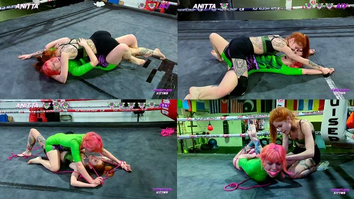 Wrestling Kitties - Wrestling female bondage: Aly VS - Anitta Lotta D - MP4, 4K
