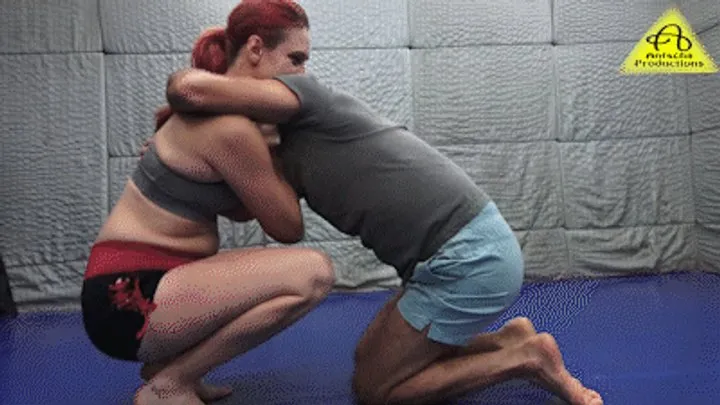 Antschas Wrestling And Fetish Store - Julie vs Tom competitive mixed wrestling