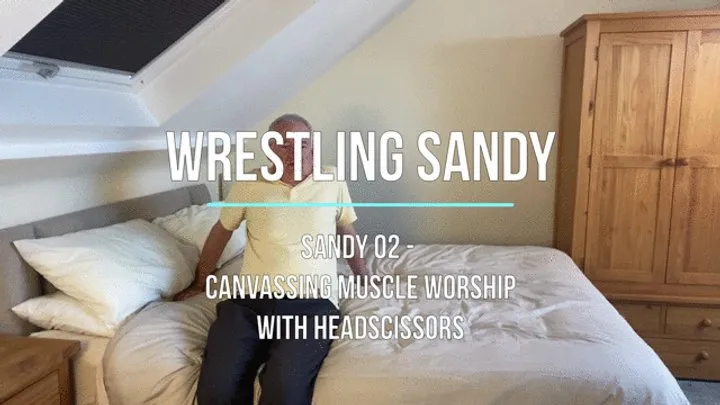 Lucky Old Guy Wrestling - Sandy 02 - Canvassing Muscle Worship with Headscissors
