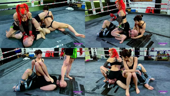 Wrestling Kitties - Mixed Wrestling Bondage: Mayla & Pandemicxxx vs Jack - MP4, 4K