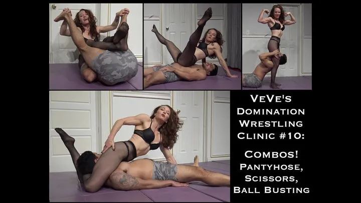 Doom Maidens Wrestling - VeVe's Domination Wrestling Clinic #10: Domination Combinations (Pantyhose, Scissors, & Ball Busting)