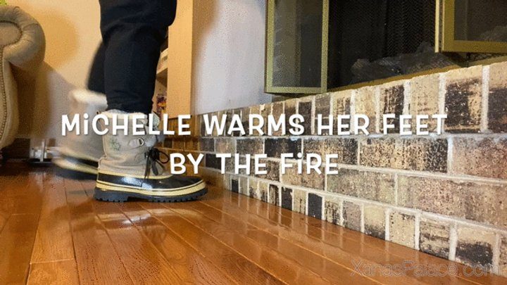 Xanas Foot Fantasies - Michelle Warms Her Feet by the Fire