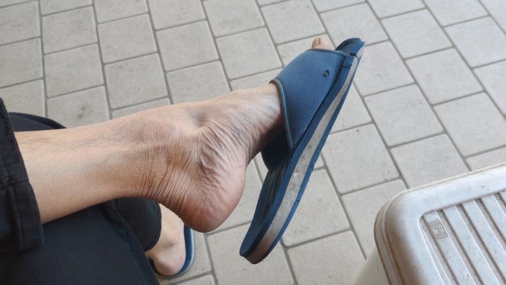 Salvatrix Crucifix - Shoeplay, dangling and dropping my old worn out slippers