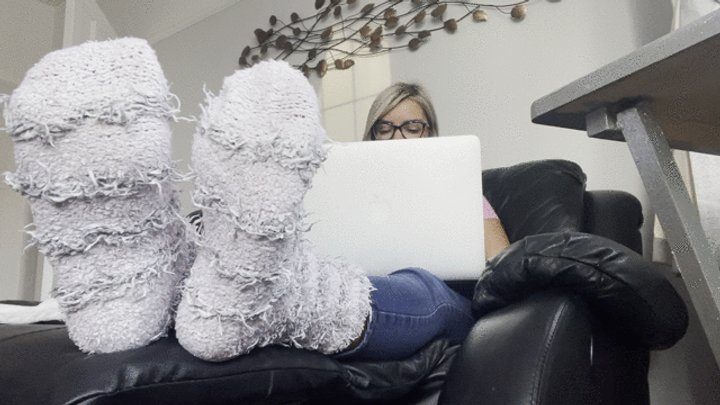 Amy Soles Feet - Fluffy Sock Footworship