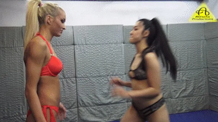 Antschas Wrestling And Fetish Store - Lilly vs Hanako female competitive wrestling