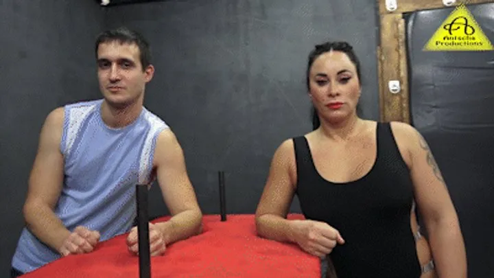 Antschas Wrestling And Fetish Store - Armwrestling Marina Redstar vs James