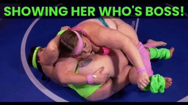 Bbw  Fat Fetish Clips - Showing Her Who's Boss: Fantasy Wrestling - A female fighting scene featuring: BBW, bratty girls, and lezdom