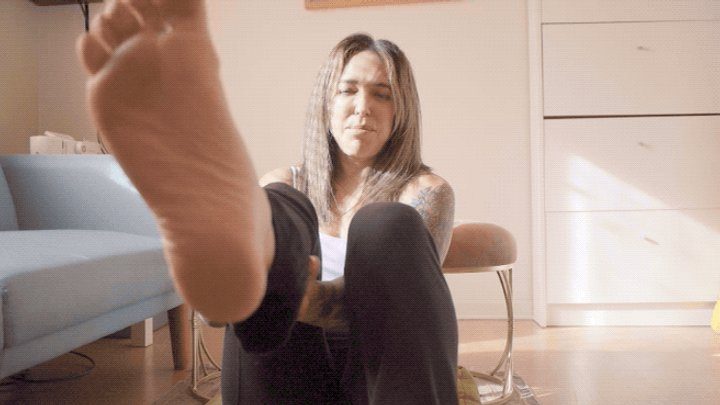 Monique Stranger Humiliation Tease - Worship my Sweaty and Dirty Bare Feet after my Hot Yoga Class, Bitch!