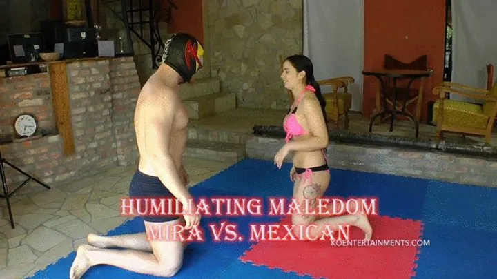 European Fight Club Mixed Wrestling - Humiliating Maledom - Mira Cuckold 1 part 1