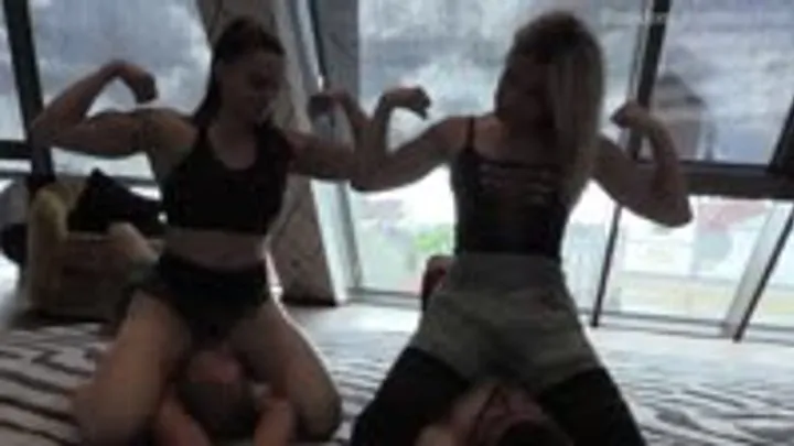 German Goddess Femdom Fighting - Double Trouble Competition Challenge with Muscle Dolly & Pamela Strong