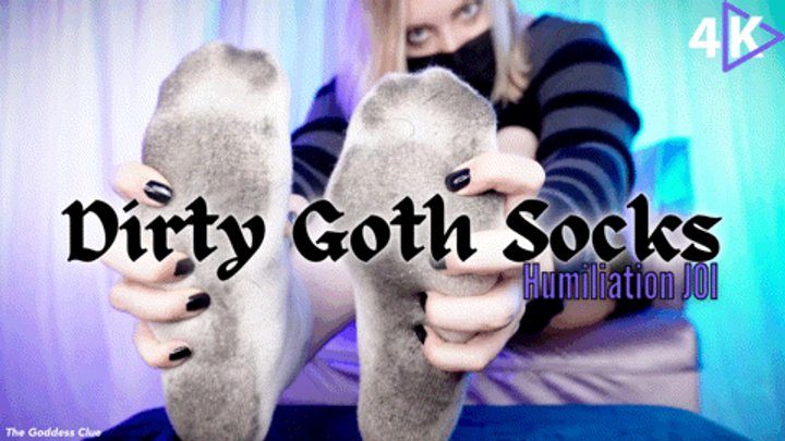 The Goddess Clue Clip Store - Dirty Goth Socks Humiliation JOI - 4K