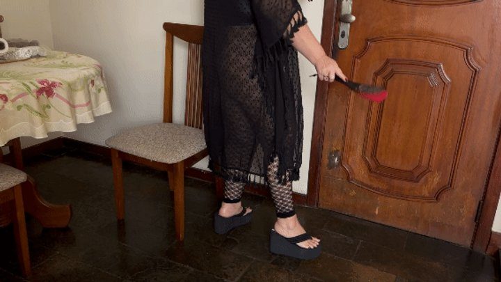 Bbwomanlicious - Juliette_RJ SEXY SLAVE JOI fishnet stocking, wedge flip flops, transparent gown and Slave whip - FOR MOBILE DEVICES USERS - JOI - LONG TOENAILS - JOI MOVES - HIGHLY ARCHED FEET - WEDGE FLIP FLOPS