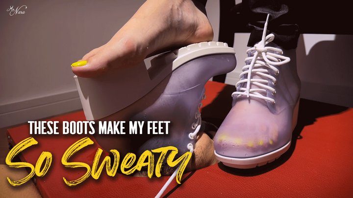 Mistress Nara Neveu - Nara makes Hex lick sweat straight from her plastic transparente boot (1080 EN-sub)
