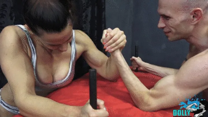 Dolly Movies - Dolly vs Micha armwrestling and wrestling