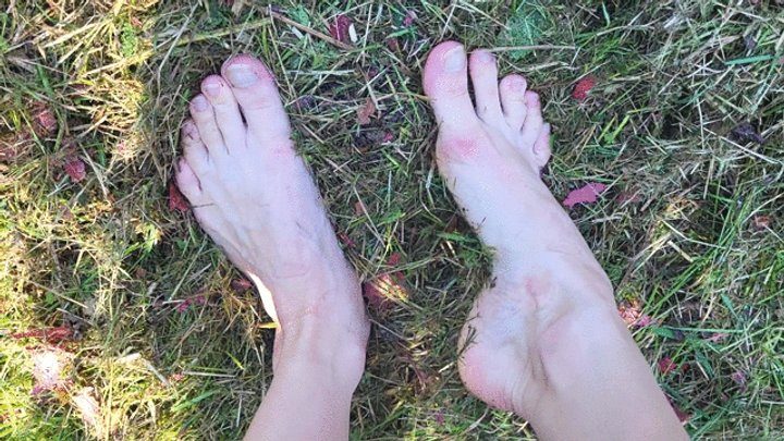 Cute College Gal Going Naughty - Barefoot Feet In Mud