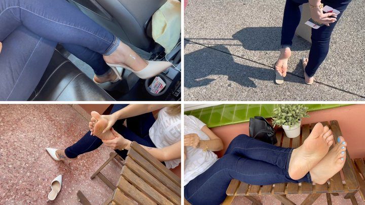 Goddess Grazi Only - Sweaty feet after a trip - Goddess Grazi