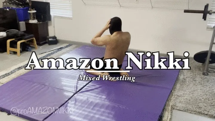 Amazon Nikki - Amazon FBB goddess kicks big dude’s ass in an ultra intense mixed wrestling match