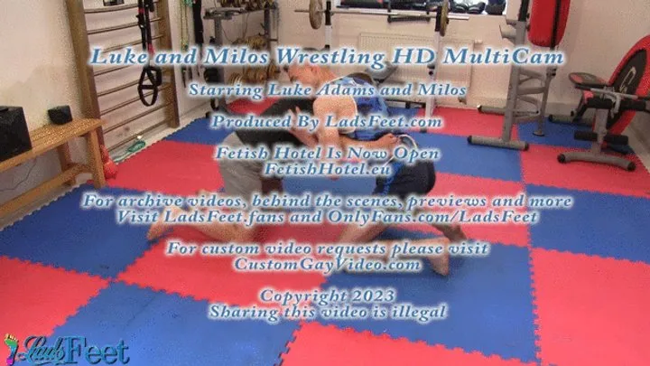 Ladsfeet And Tickling - Luke And Milos Wrestling HD MultiCam