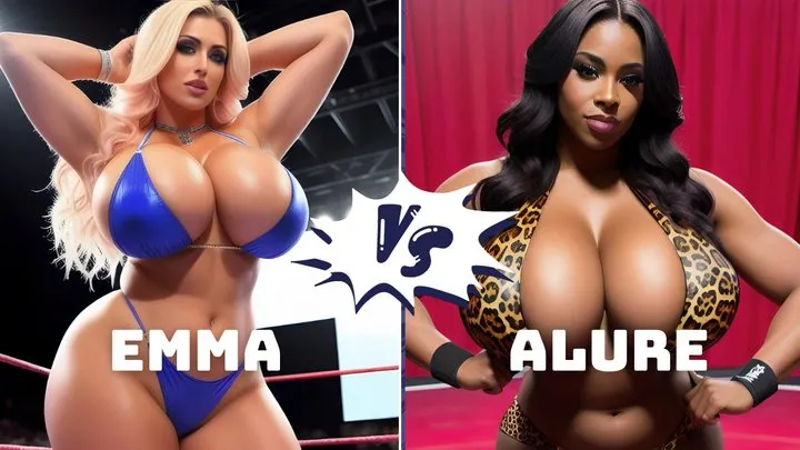 Nicolewrestles - Big tit topless female pro wrestling: Alure vs Emma Dumbois HD