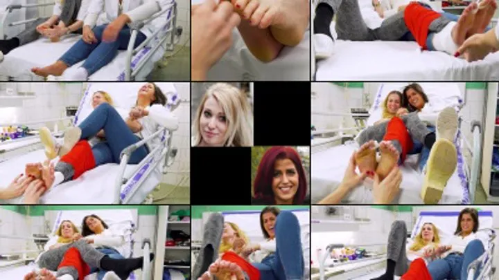 Bizarre Foot Tickle Interrogations - Jade and Deborah Tickle Clinic Experiment (in HD 1920X1080)