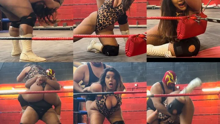 Mixed Wrestling Uk - feamle jobber receives bearhugs, slams and body scissors