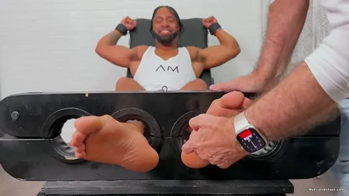 Male 4 Male Tickling  Foot Worship - Huge Bruiser Diablo Tickled