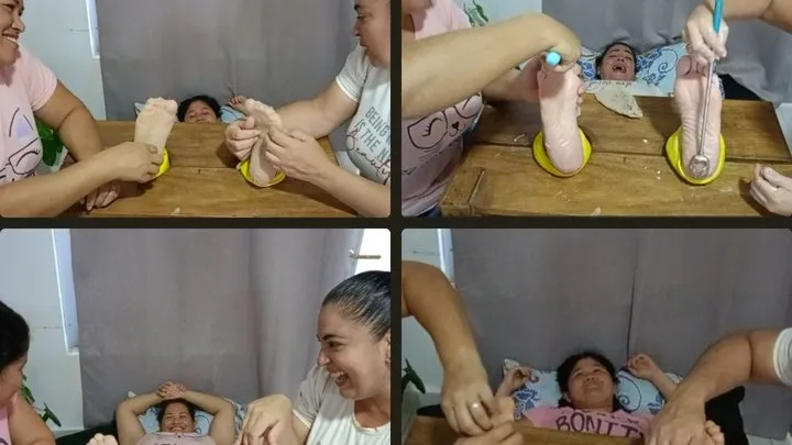 Tickling Touch - Full video Tickle in Vertical Clamp Merce-Arya-Anny