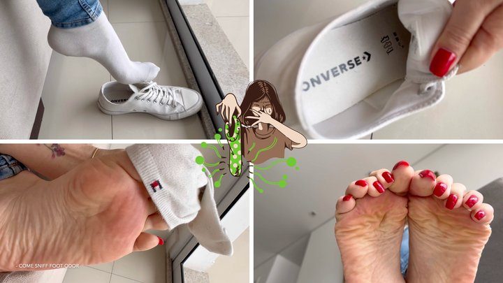 Goddess Grazi Only - Stinky feet after a whole day wearing sneakers - Goddess Grazi (MP4-HD 1080p)