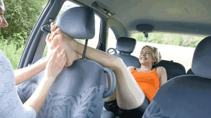 Tickle Frenchtickling  Store - ROSE IS PUSHED TO HER LIMITS IN THE CAR : BARE FEET TICKLING - FULL HD MP4