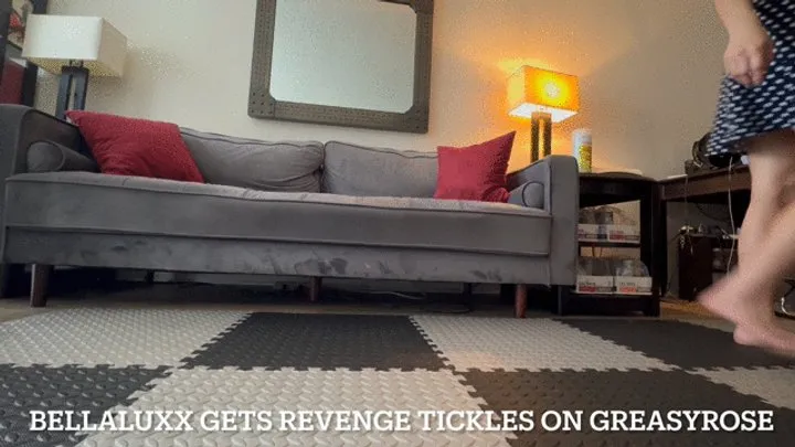 Rose's Garage - BellaLuxx gets revenge tickles on GreasyRose